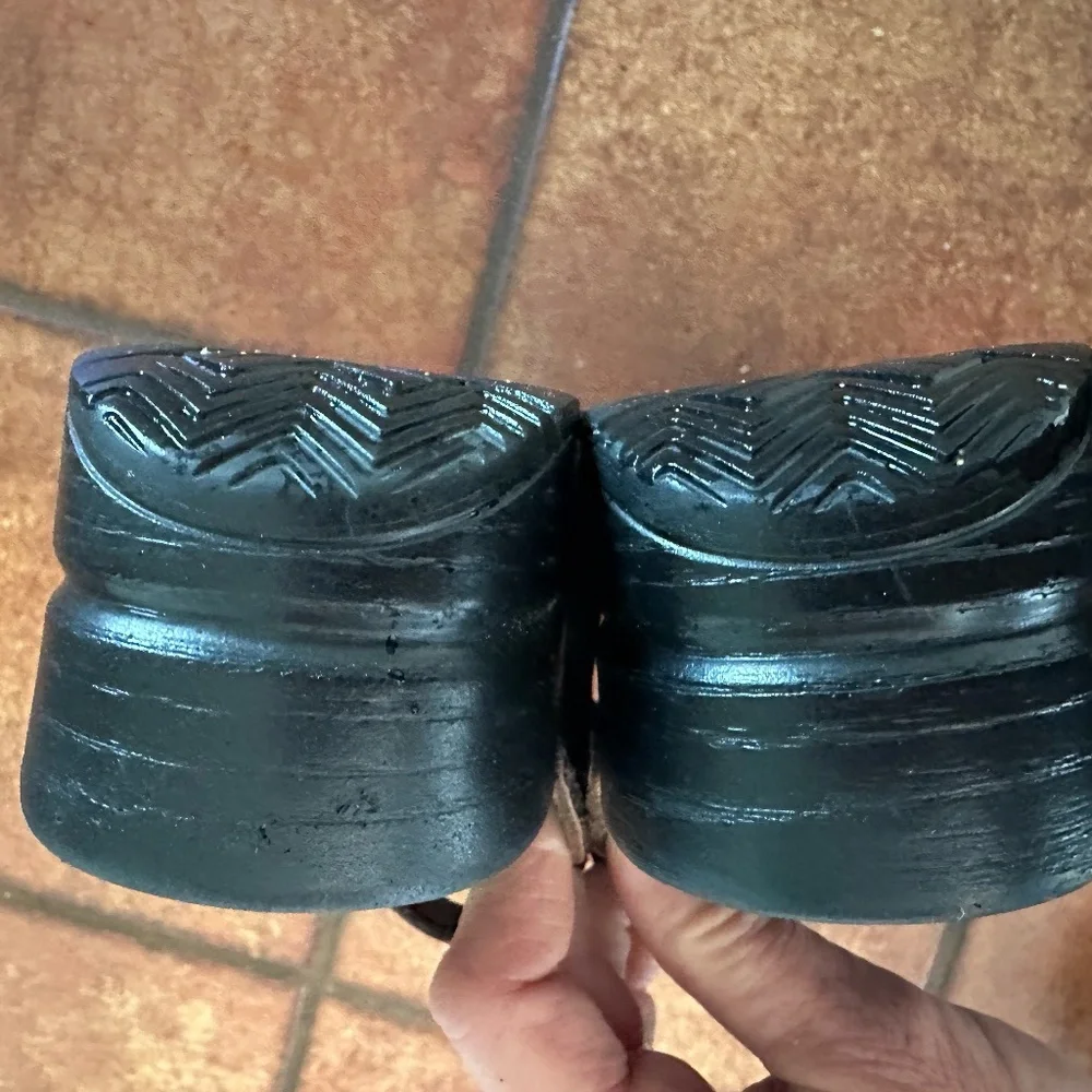 Dansko Merrie Leather Perforated Mary Jane Clog Shoes Euro 37 Dark Brown - Picture 5 of 5